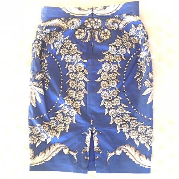 Anthropologie Blue Yoana BARASCHI pencil skirt 2 - Picture 2 of 5